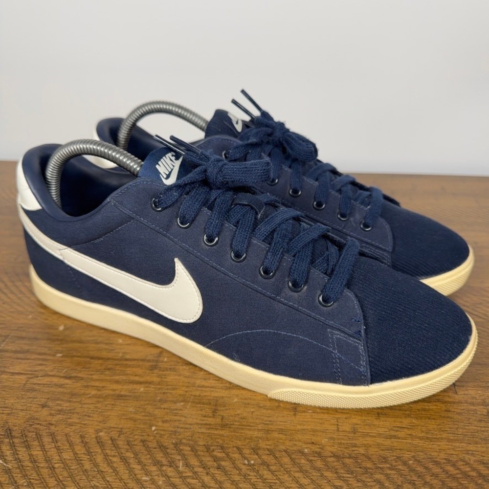 Nike Shoes Womens 10.5 Navy Blue Canvas Tennis Classic Low Top Casual Sneakers